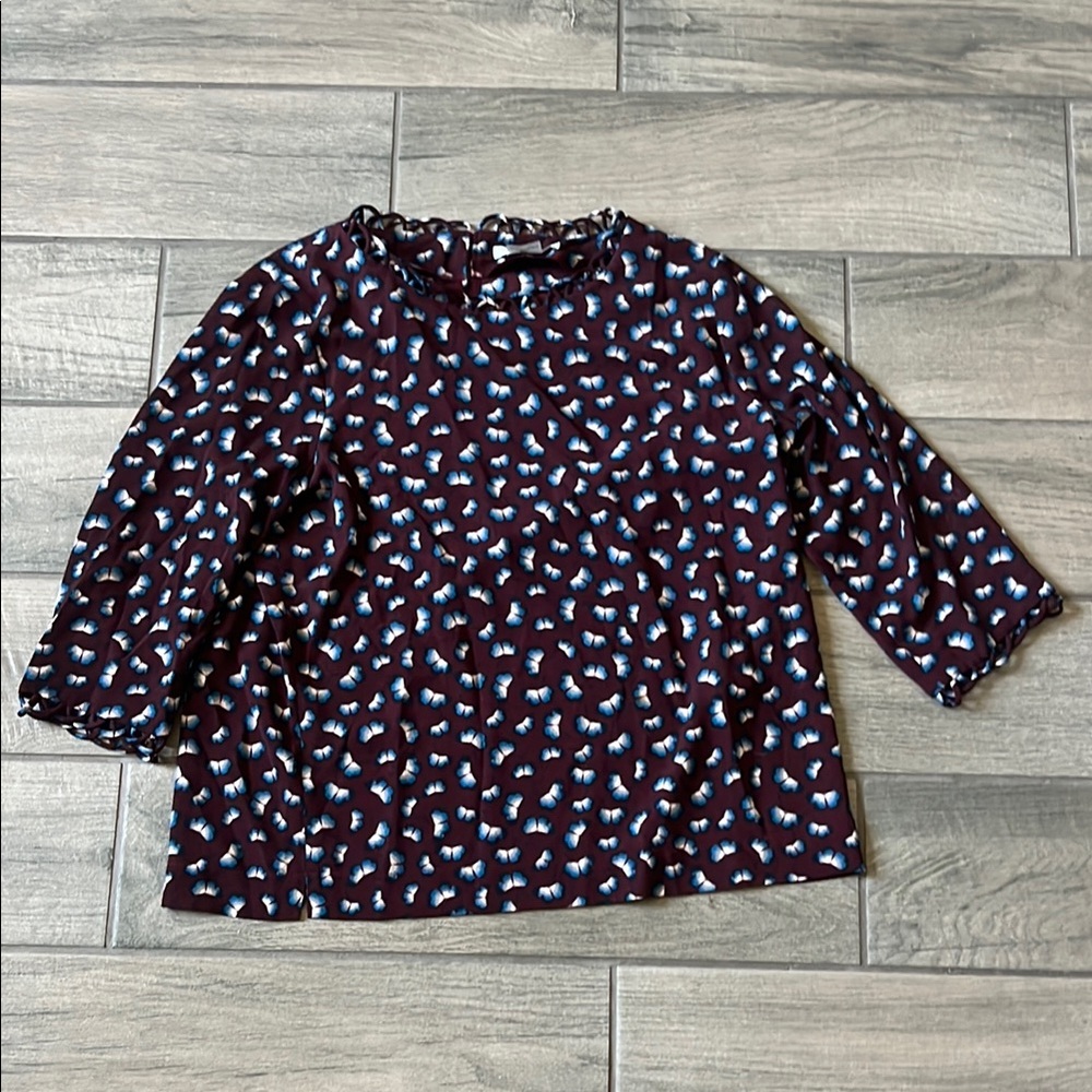 Gerard Darel Purple and White Boxy Blouse